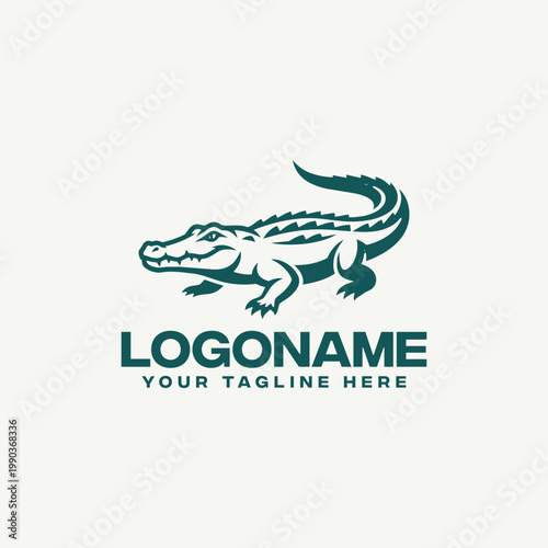 Crocodile Logo Design Template Illustration.