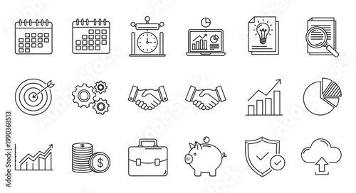 Business Icons Set Vector Illustration Collection.
