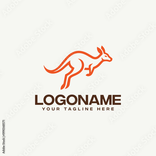 Kangaroo Logo Design Template Placeholder Icon.