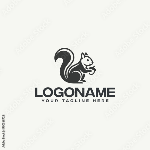 Squirrel Logo Design Concept Icon.