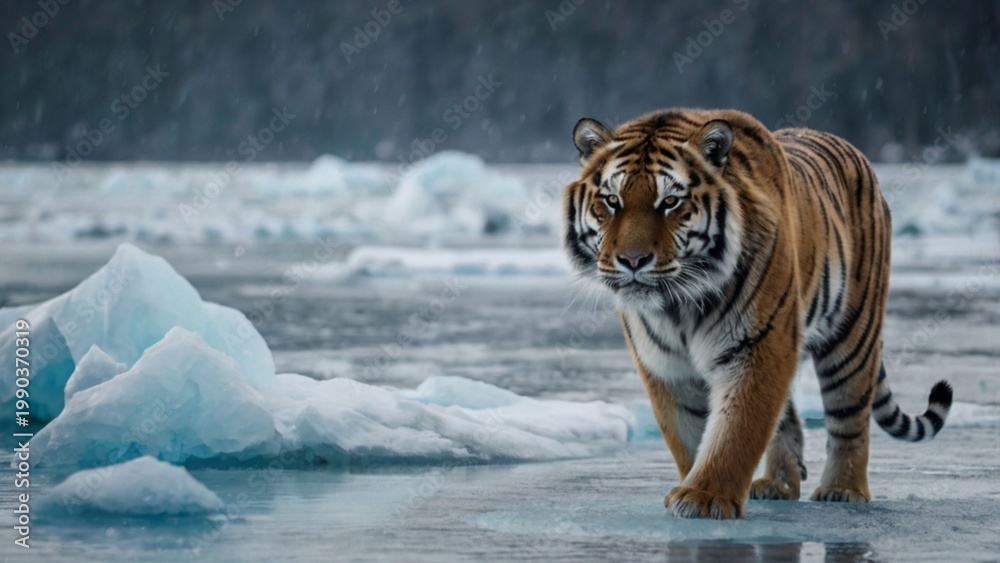 Obraz premium a Siberian tiger Ai generative