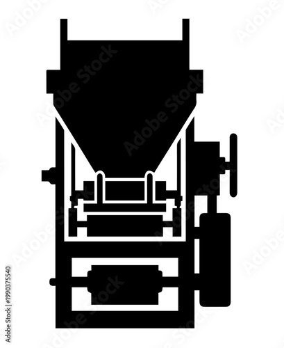 Industrial Grain Mill Machine Vector Illustration Silhouette Icon of Agricultural Grinding Equipment for Farming Design Template and Logo
