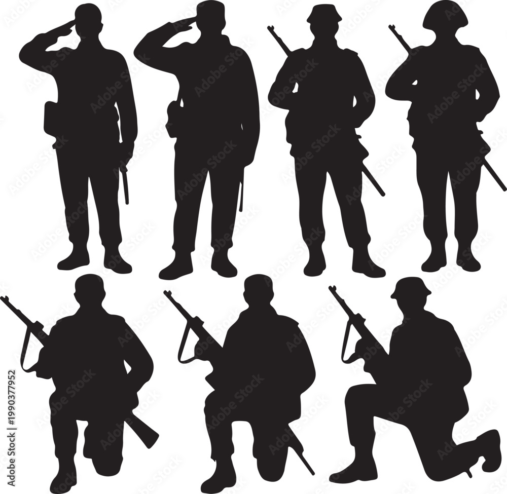 Obraz premium Soldier silhouettes