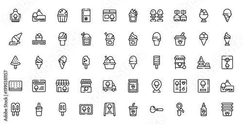 Ice Cream Shop Summer Icon