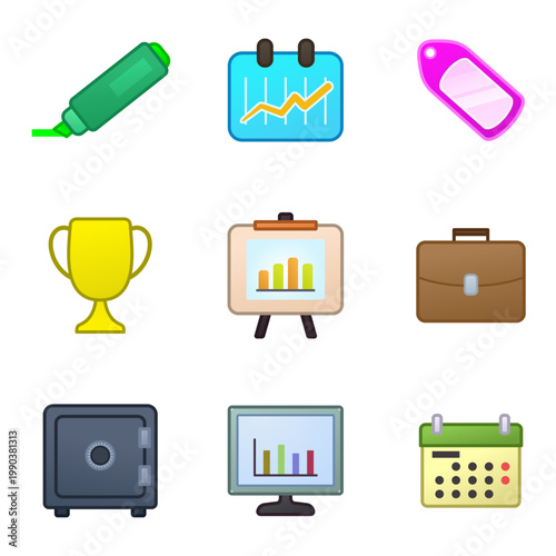 Productivity and Achievement Icon Set Vector Illustration