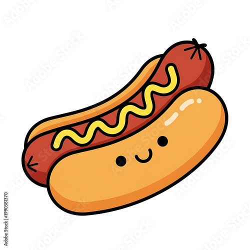 Hotdog cartoon icon.