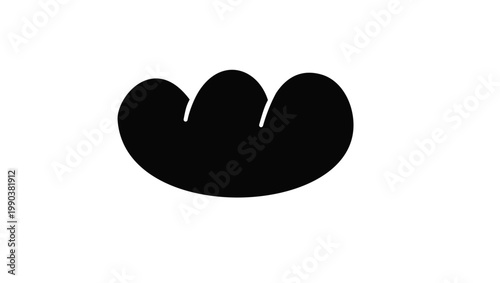 black cloud symbol, black isolated silhouette