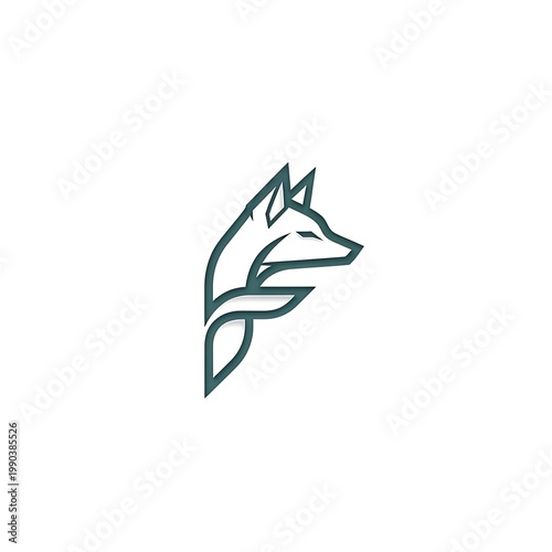 Modern minimalist line art logo of a fox head combined with the letter F