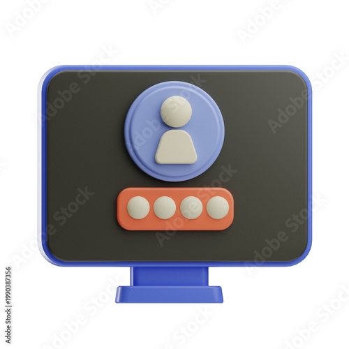 Computer Screen with User Icon