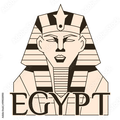 Abstract vector Sphinx isolated transparent background. Modern travel art with Sphinx and bold Egypt text. Ideal t-shirt hoodies print decor design. Editable stroe EPS 10
