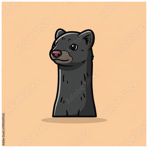 Cartoon ferret head looking sideways.