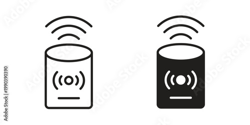 Smart speaker icon symbol vector elements for infographic web. EPS10