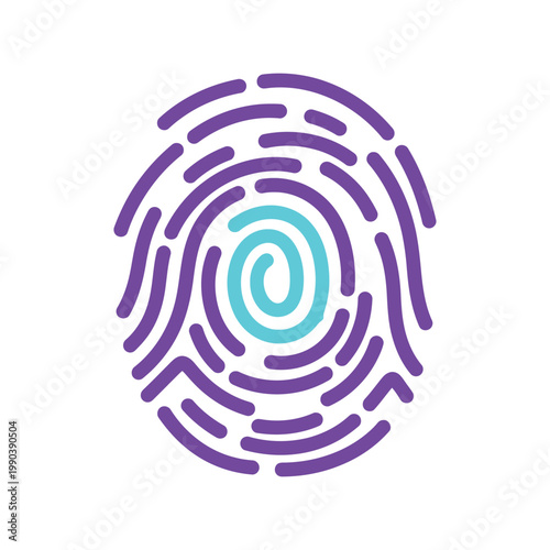 Fingerprint vector icon in modern flat style, biometric security identification symbol