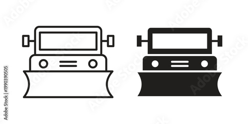 Snowplow icon symbol vector elements for infographic web. EPS10