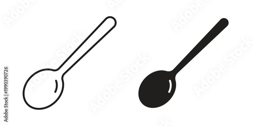 Spoon icon symbol vector elements for infographic web. EPS10