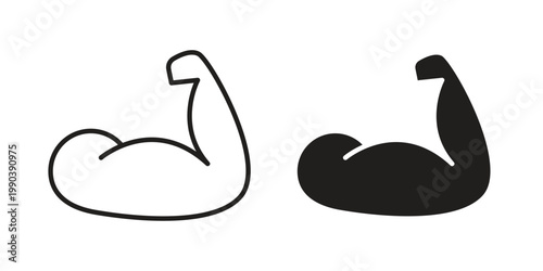 Strong arm icon symbol vector elements for infographic web. EPS10