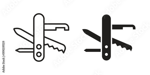 Swiss Knife icon symbol vector elements for infographic web. EPS10