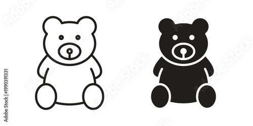 Teddy bear icon symbol vector elements for infographic web. EPS10