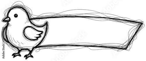 Cute chick png Doodle bird cutout Scribbled sparrow png Hand drawn fledgling cutout Sketchy chicken png Cartoon animal cutout Easter chick png Doodle banner isolated transparent background image