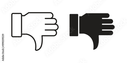 Thumb down icon symbol vector elements for infographic web. EPS10