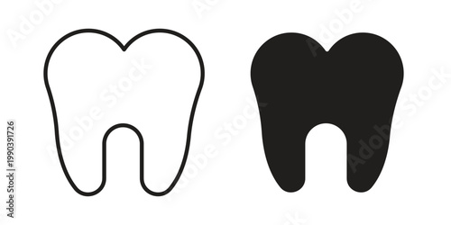 Tooth icon symbol vector elements for infographic web. EPS10