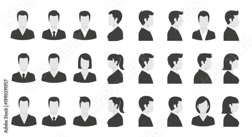 Black and white people headshots collection.