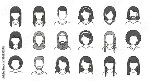 Diverse Group of People Faces.