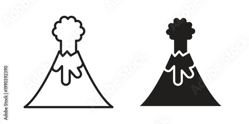 Volcano icon symbol vector elements for infographic web. EPS10