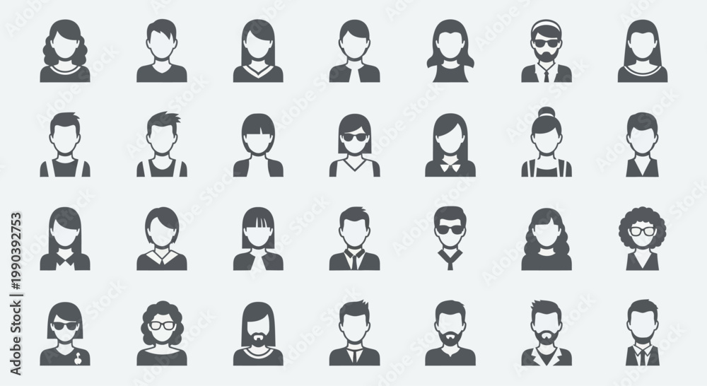 Obraz premium Diverse group of people icons.