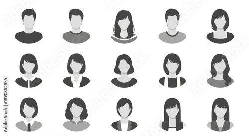 Diverse group of people icons.