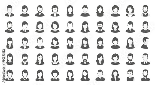 Diverse group of people icons.