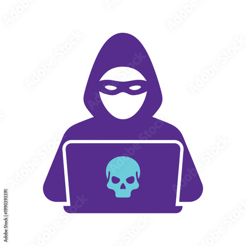 Hacker in Hoodie Vector Icon for Cybersecurity, Hacking, and Online Threat Concepts