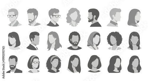 Diverse group of people illustrations.