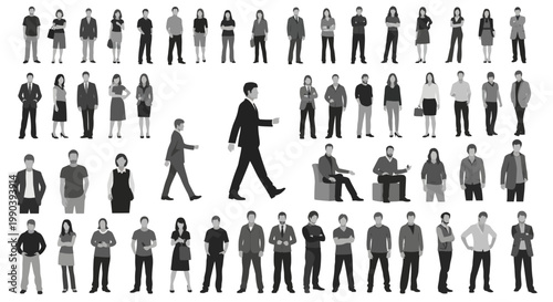 Diverse group of people standing together.