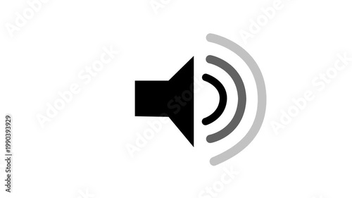 Speaker icon animated on, speaker volume animation, microphone, sound voice speaker icon animated optimized for audio UI and sound visualization