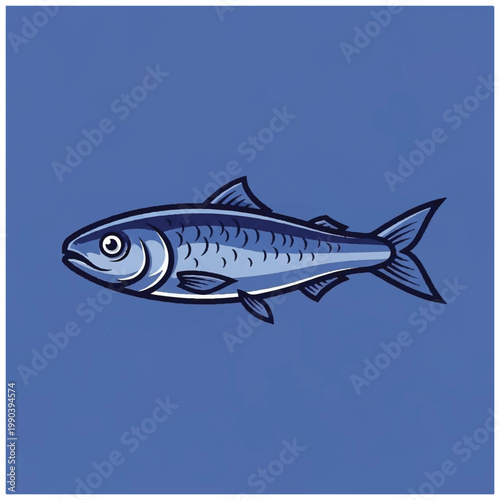 Detailed illustration of a single fish 4.