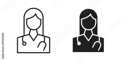 Woman Doctor icon symbol vector elements for infographic web. EPS10