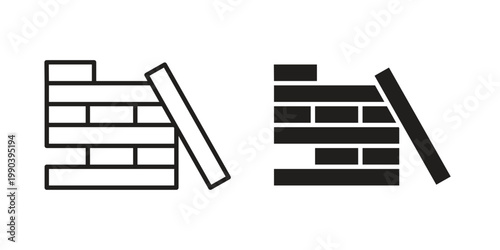 Wooden block icon symbol vector elements for infographic web. EPS10