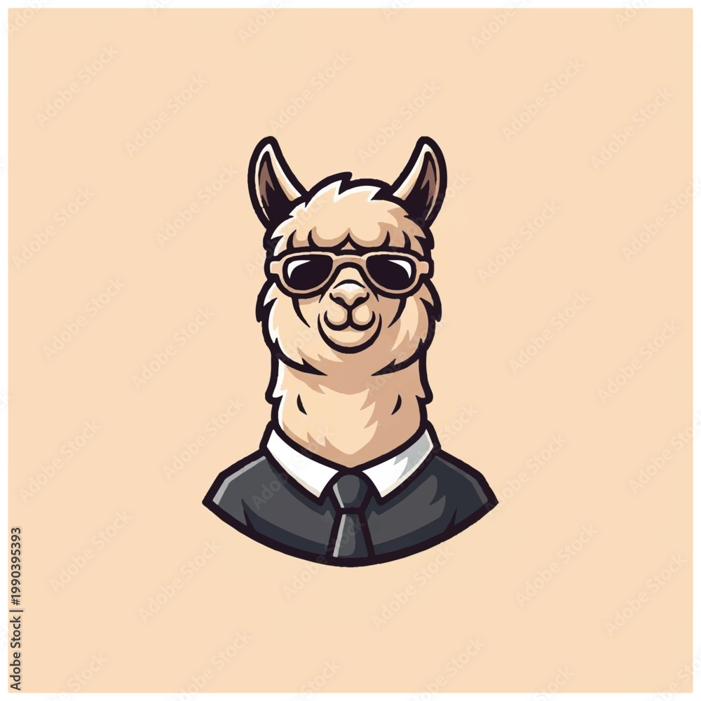 Fototapeta premium Llama wearing sunglasses and suit.