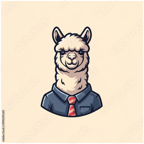 Llama wearing a business shirt.