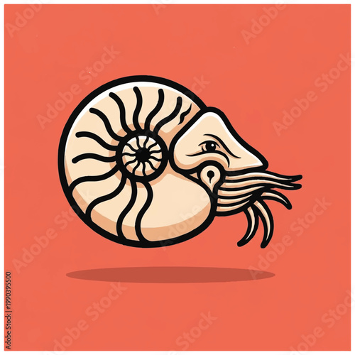 Nautilus Shell Marine Life Creature.