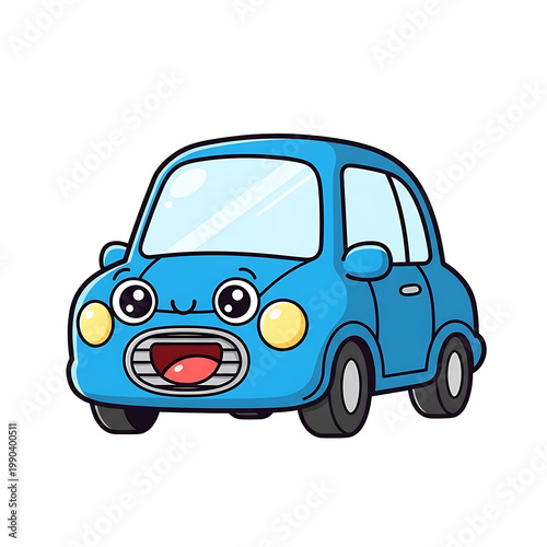 Cartoon Car on Black.