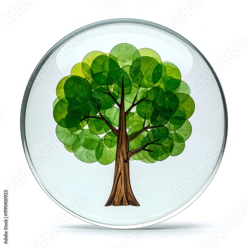 Tree of Life in Glass Dome - A Symbol of Growth and Nature.