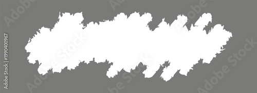 Abstract White Paint Brush Stroke on Solid Grey Background