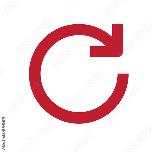 Canvas Print Red Circular Arrow Refresh Icon Isolated on Transparent Background