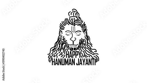 happy hanuman jayanti, black isolated silhouette