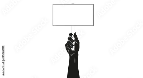 Tableau sur toile Hand holding blank sign protest symbol.