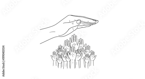 Hand holding small forest trees growing.