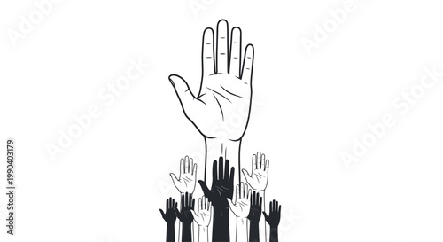 Hands Raised in Protest or Support.