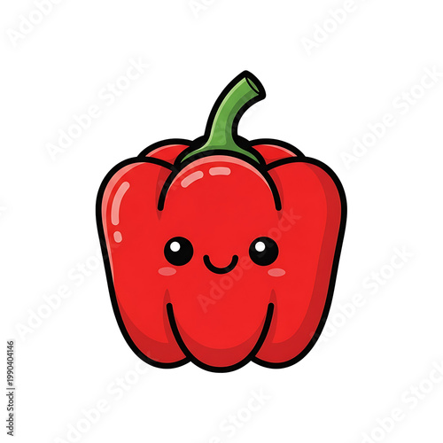 Cute Red Pepper Icon.